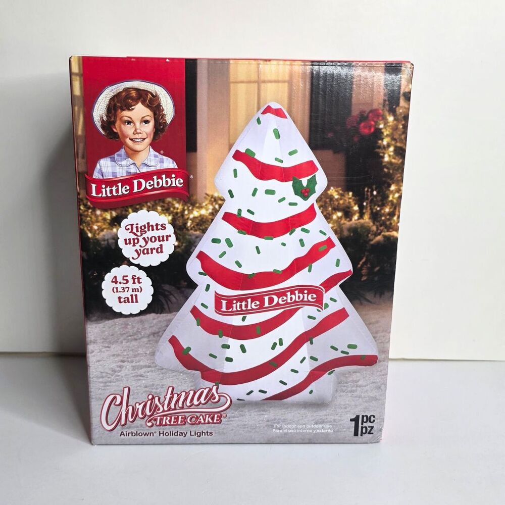 Little Debbie Christmas Tree Cake 4.5 ft Inflatable Indoor / Outdoor Yard Decor